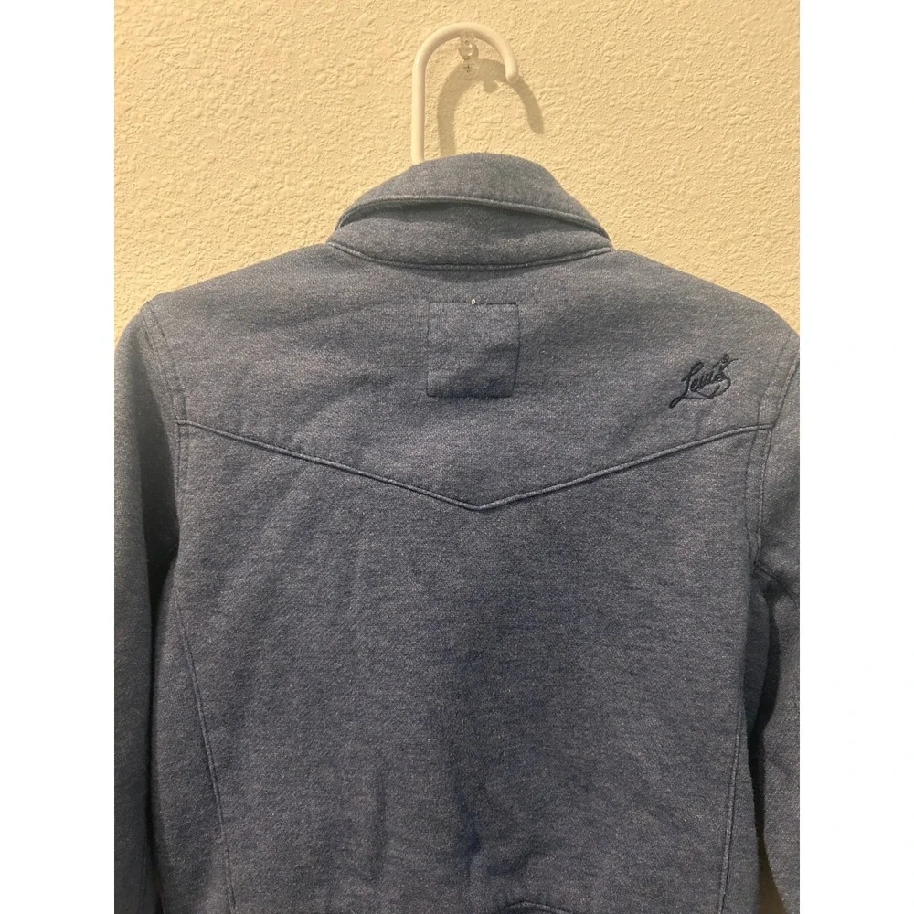 Levis Girls Blue Heather Sherpa Lined Moto Jacket‎ Full Zip Size 6X/7